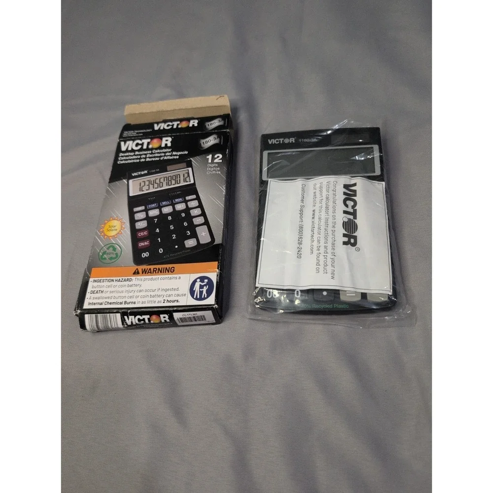 Victor 11803A Business Calculator 12-Digit LCD Solar Battery‎ Black
